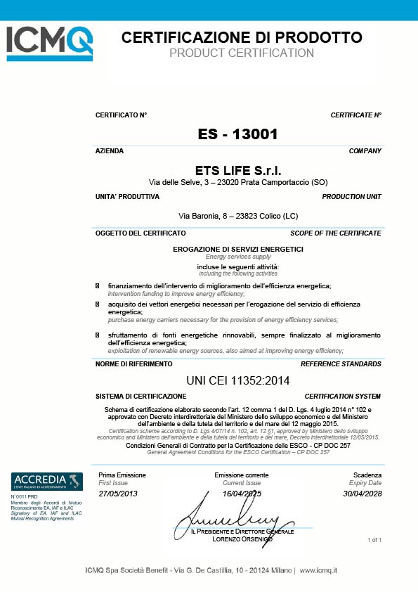 UNI CEI 11352-2014_ES-13001_sc 30042028 Certificazioni